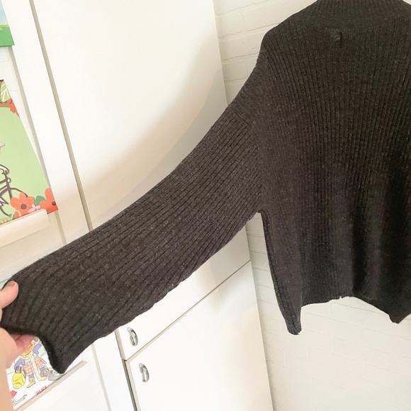 London Fog Mens Full Zip Sweater Cardigan Chunky Cable knit Wool blend Gray 2XL - Picture 11 of 14